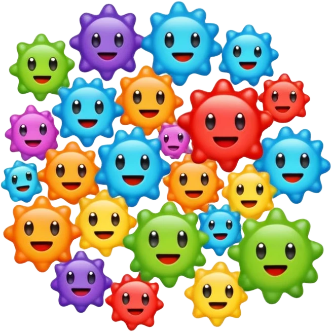 Colourful germs emoji