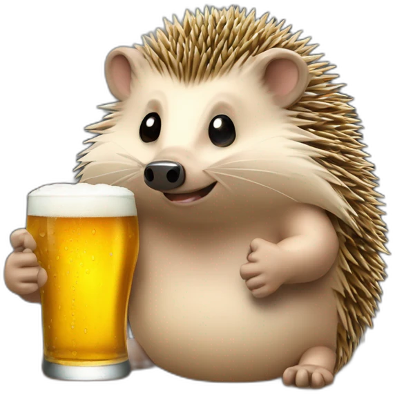 hedgehog drink beer hodl bitcoin emoji