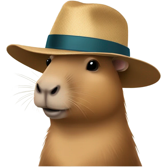 fashionable capybara in a hat emoji