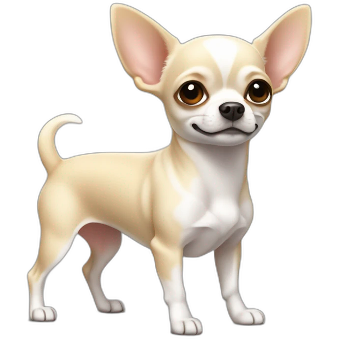 Chihuahua blanco muy muy gordo gracioso emoji