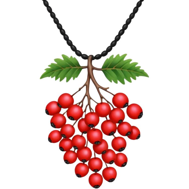 rowan/mountain ash berries as necklace, simple emoji