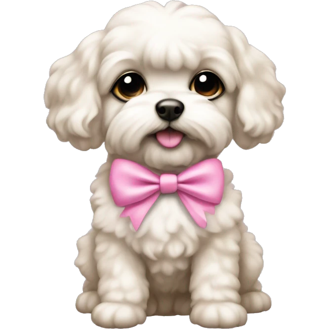 Schichon puppy pink bow emoji