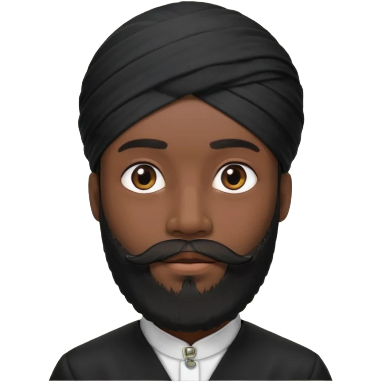Make me an emoji of a man wearing a black turban and a beard. emoji
