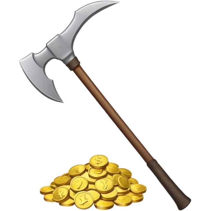 Pick Axe with Gold Coins emoji
