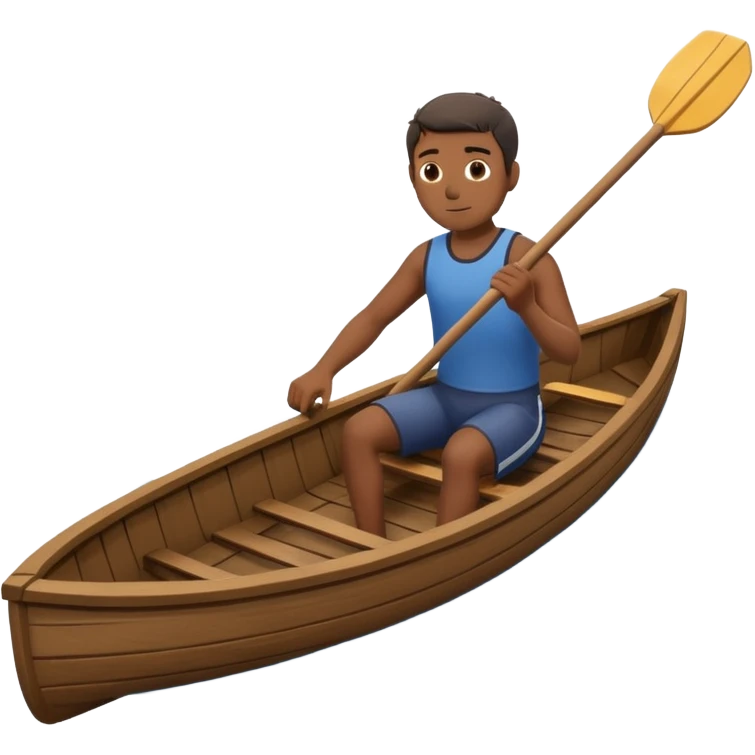 man with dark skintone rowing a rowboat that is tilted up as it sinks into the water emoji