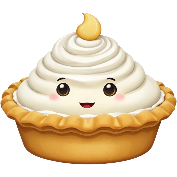 cute pie emoji no face with whipped cream  emoji