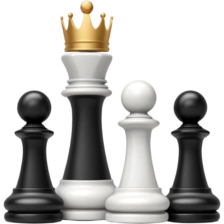 white plastic chess pieces, king, white, marble emoji