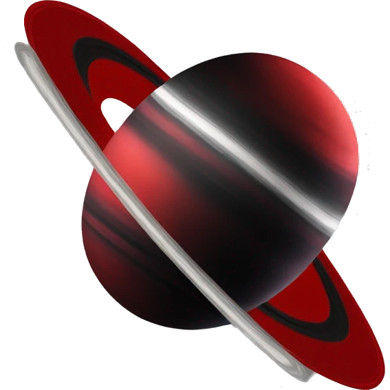 red saturn with black  emoji