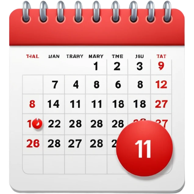 calendar with a circled date emoji