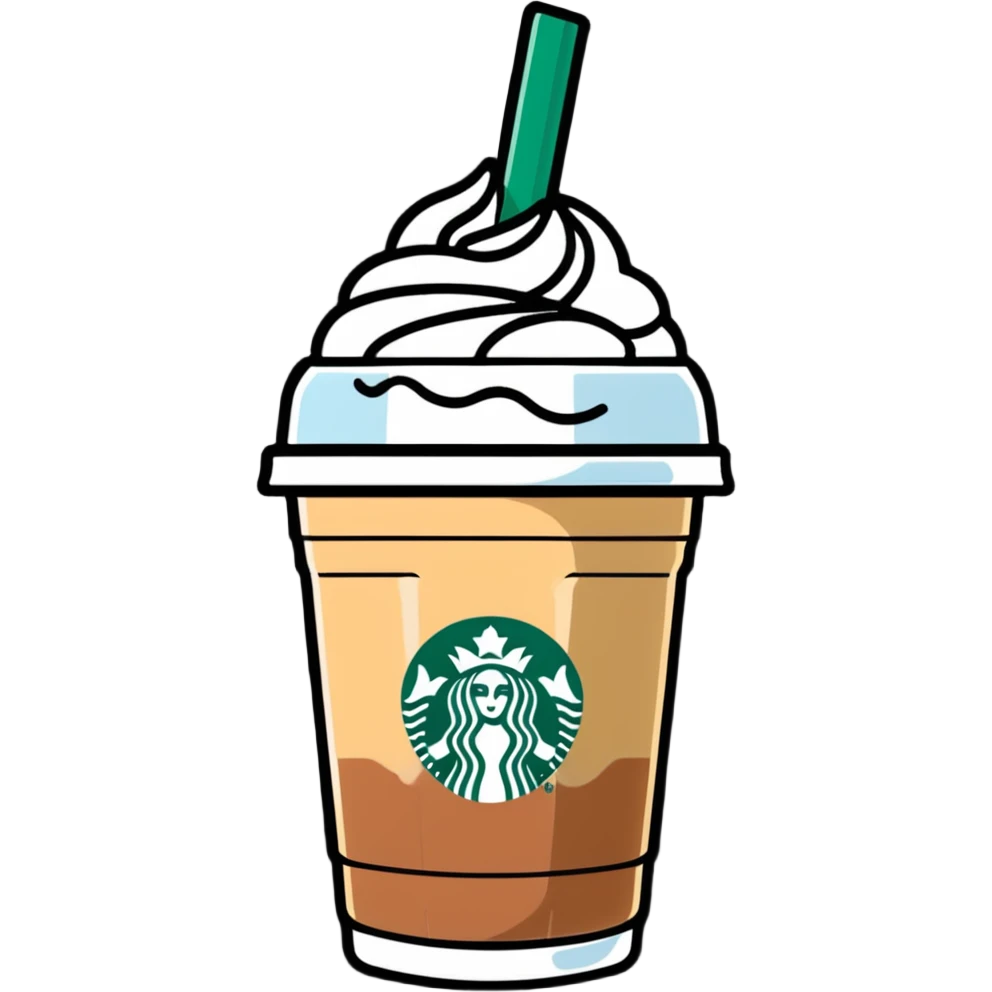 cute Starbucks iced latte with condensation on cup emoji