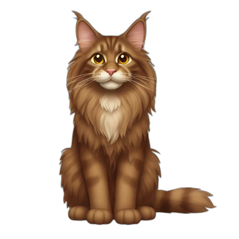 Brown maine coon cat emoji
