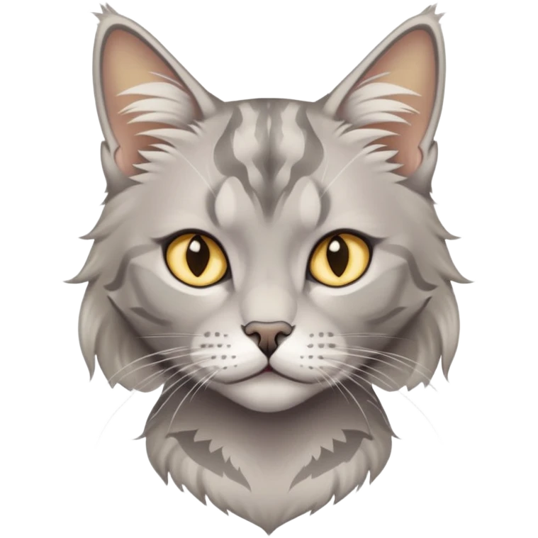 a white girl with Golden cropped short hair and tattoos  white vista and a grey Maine coon cat emoji