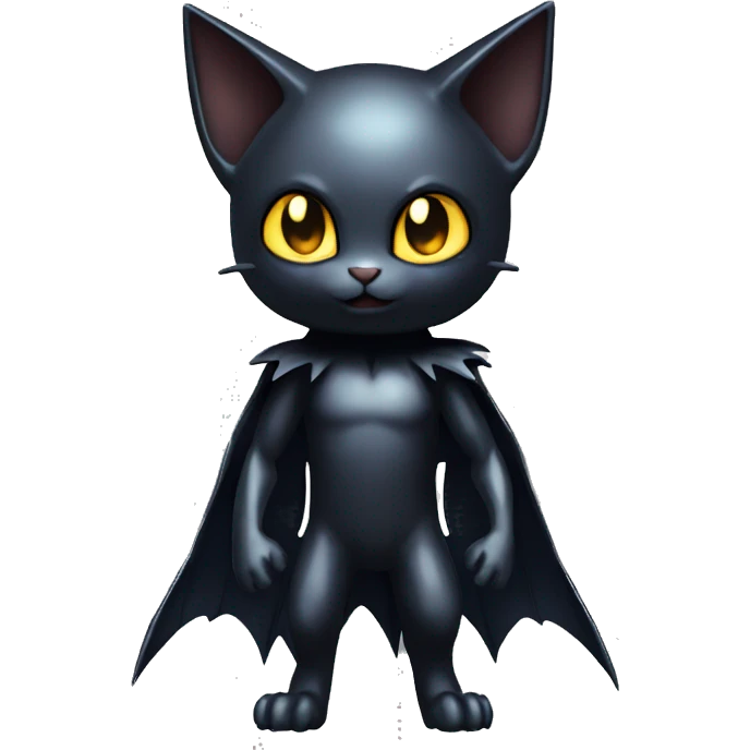 Shiny Dark-type-Poison-type-Fakémon-Bat-Cat full body emoji