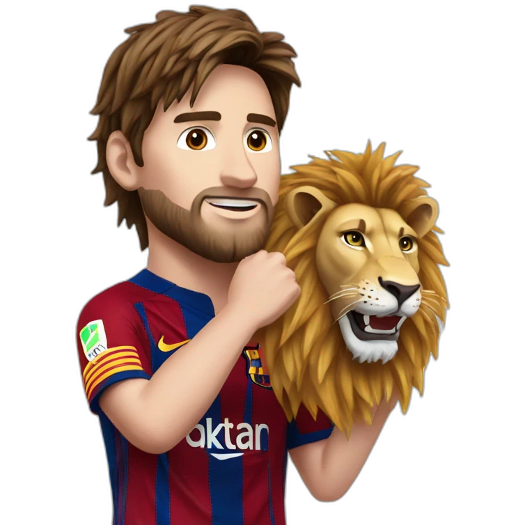 Messi sur un lion emoji