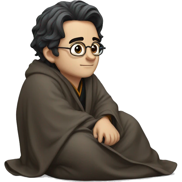 full body Harry Potter in robe laying down tired  emoji