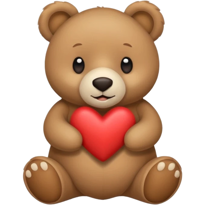 un oso sosteniendo un corazón blanco emoji
