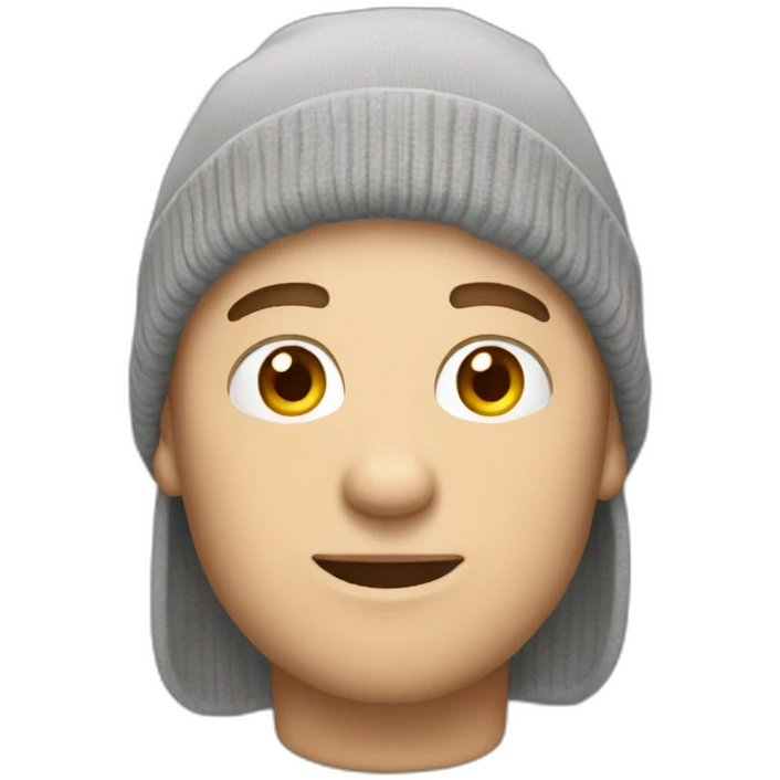 man caucasian 50 wearing a slouchy beanie emoji