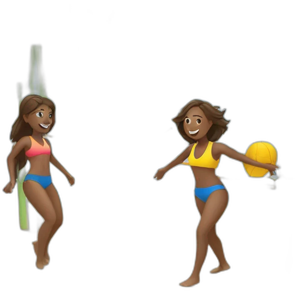 2 girls playing beach volley emoji