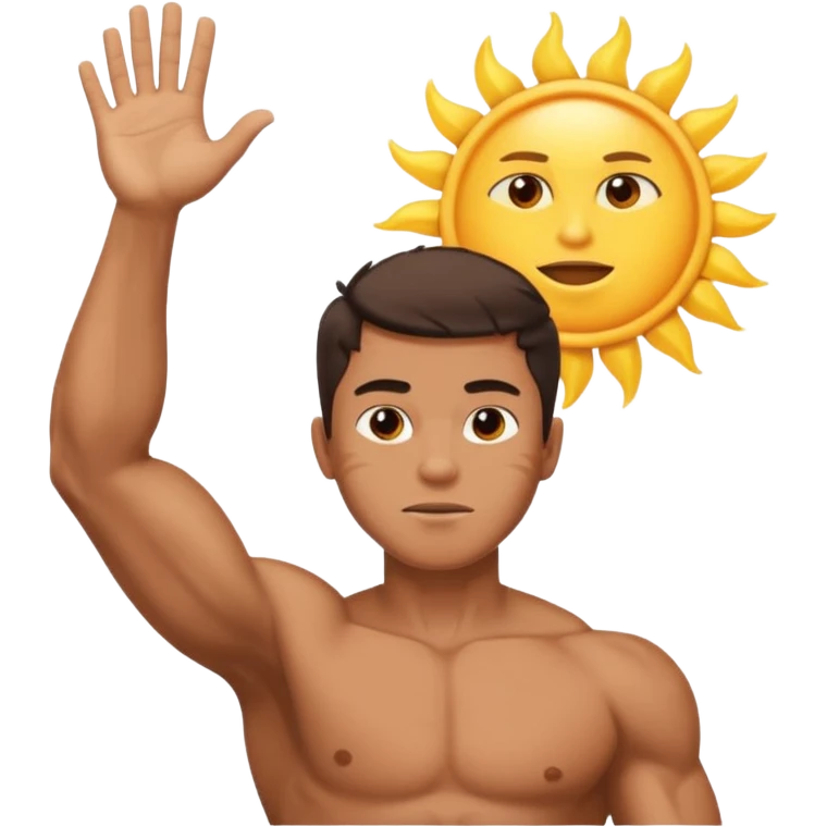 joshua bible chracter raising his hand stopping the sun emoji