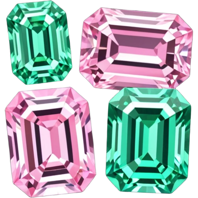 pink and green diamond emoji