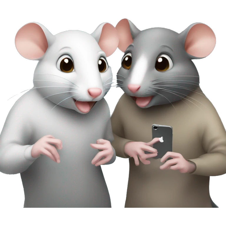 two rats chatting on facetime emoji