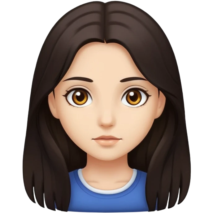 Brown eyes dark long hair girl emoji