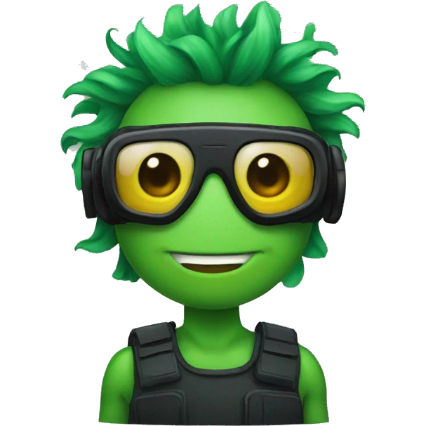 a green hair frogman emoji