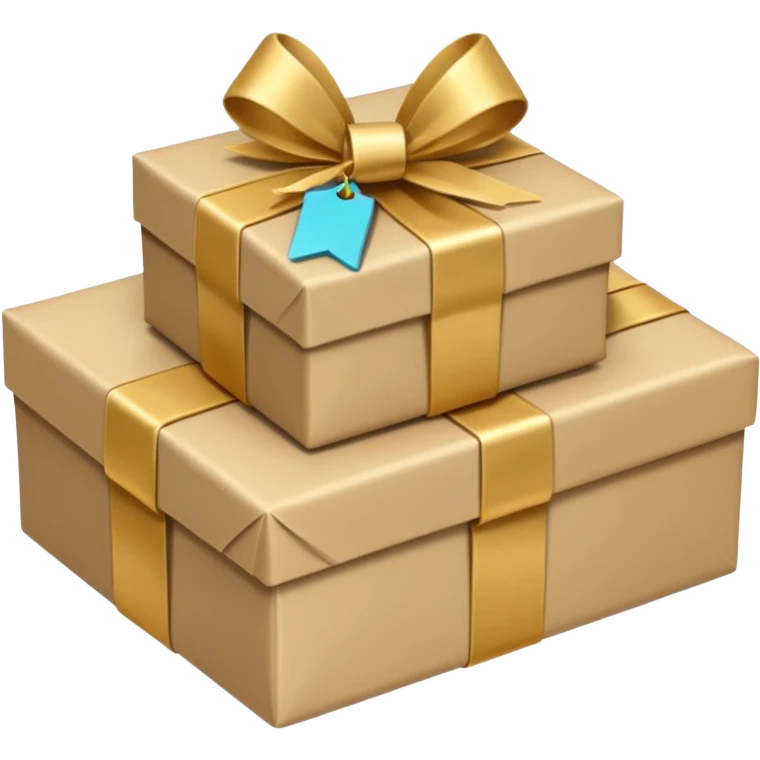 stacks of beautiful beige gifts emoji