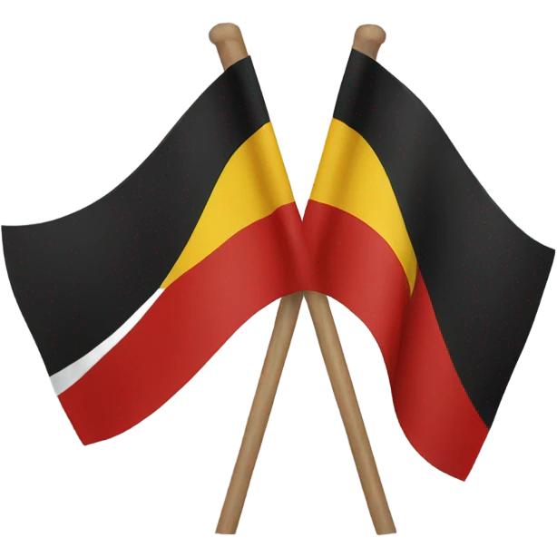 red and black flag with a yellow circle in the middle  emoji