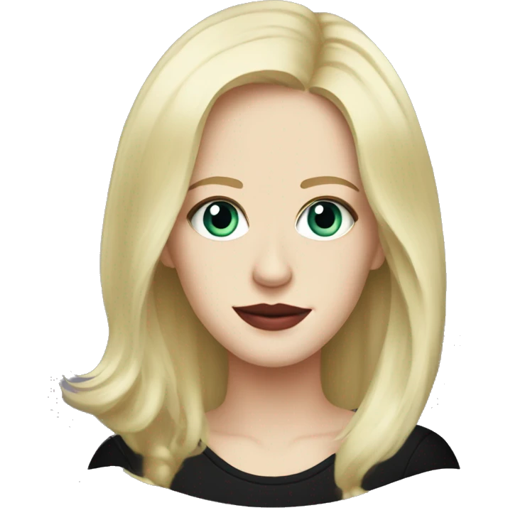Eva Green with blonde hair in black shirt emoji