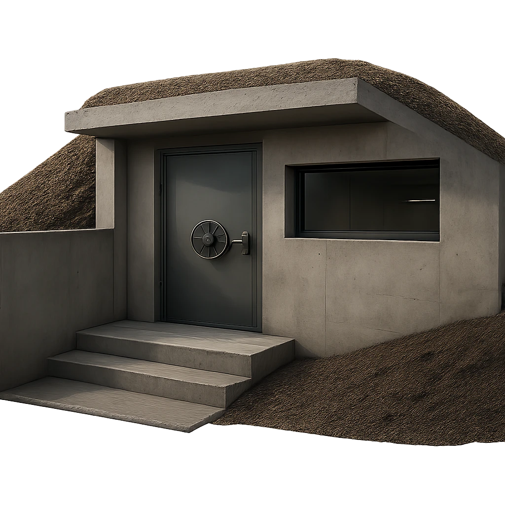 A realistic bunker with a modern, sleek design. emoji