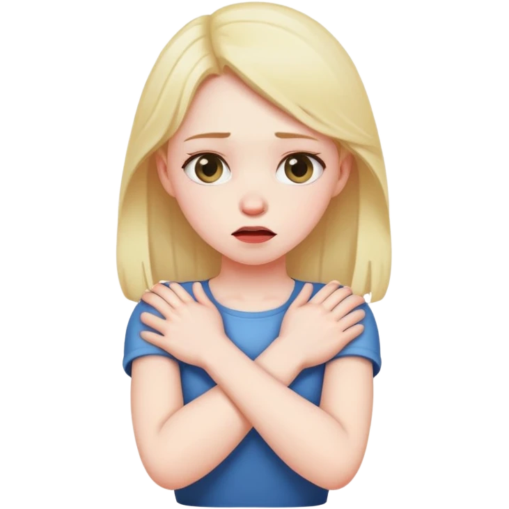 girl arms crossed choking neck emoji