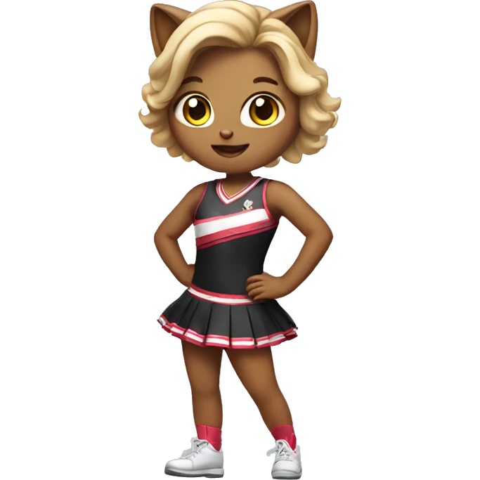 girl cat dressed as a cheerleader emoji