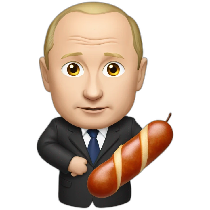 vladimir putin holding a saussage emoji