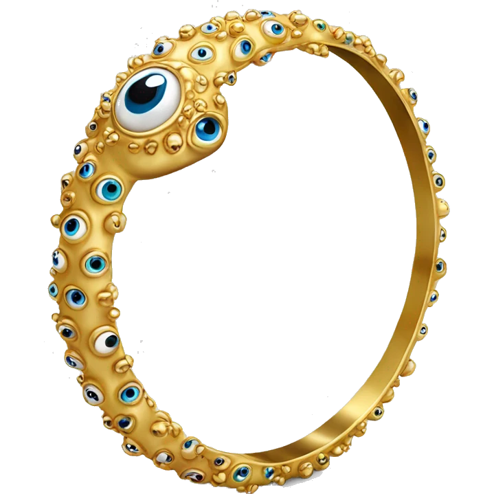very thin gold bangle ring studded with eyeballs emoji