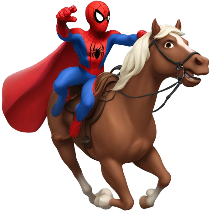 Spiderman riding horse emoji