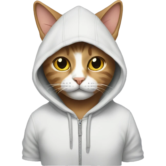 Cat wearing hoodie emoji