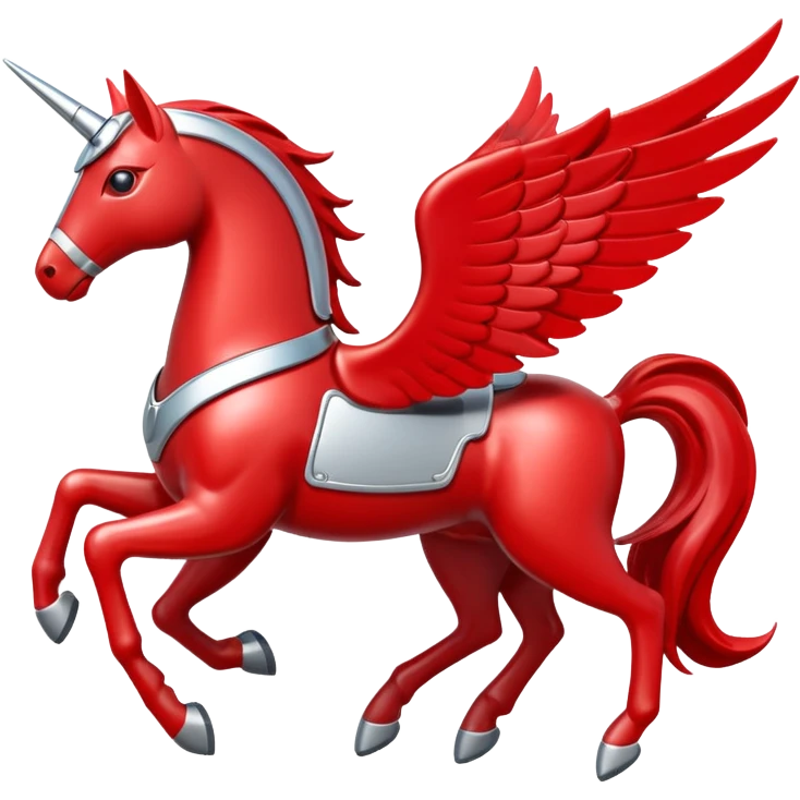 Mobil red Pegasus with white outline emoji