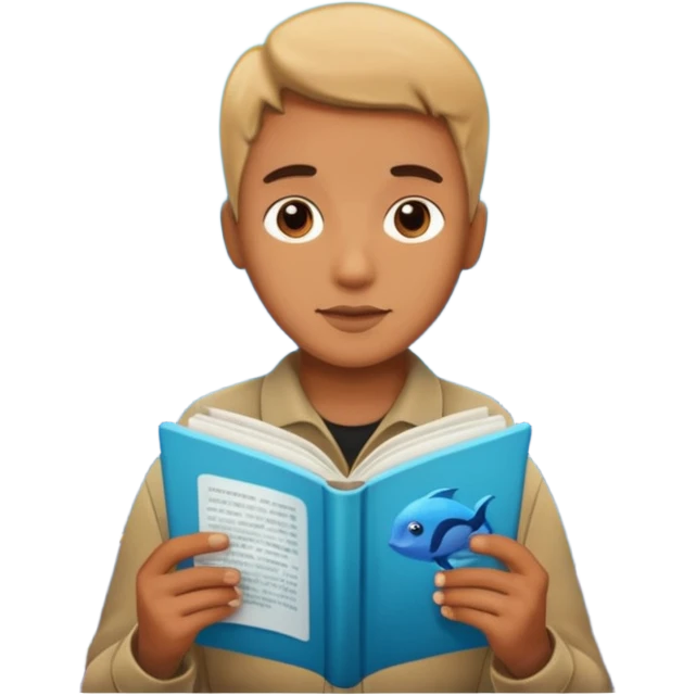 une personne qui lit un panneau afin d'en apprendre plus sur la vie marine  emoji