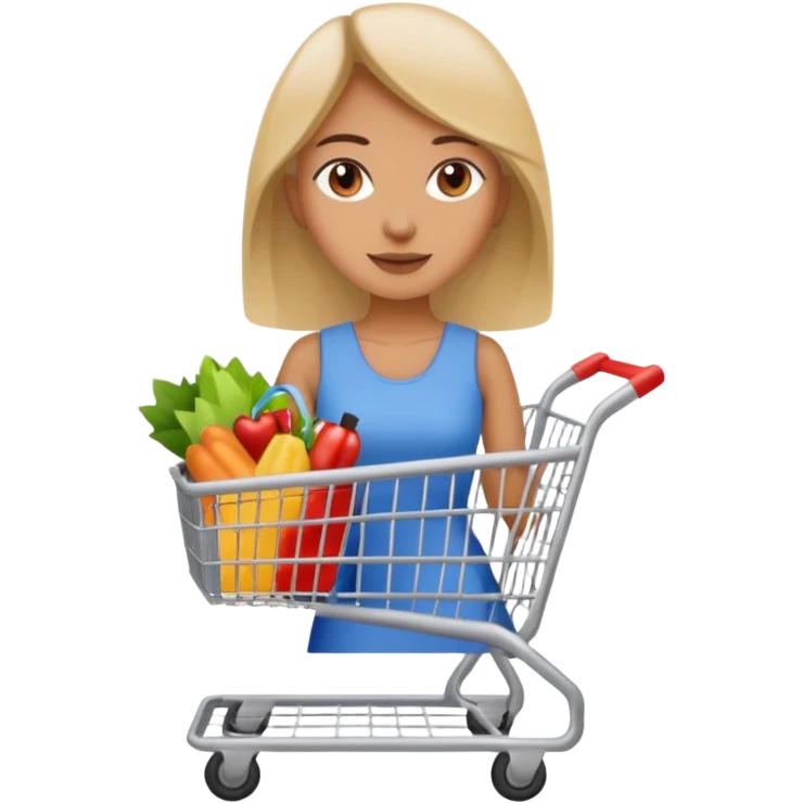 woman with shopping cart emoji