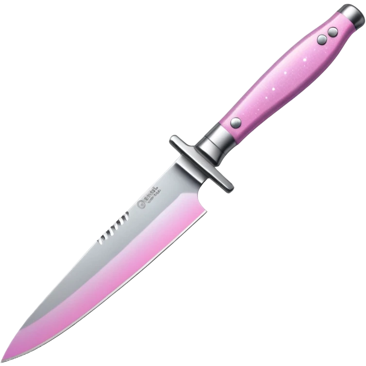 Pink ombré knife with glitter emoji