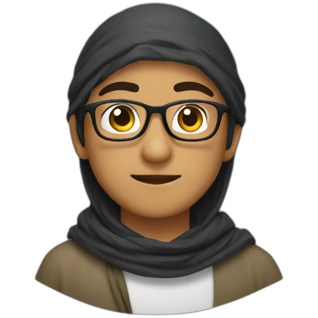 muslim boy with glasses and shemagh emoji
