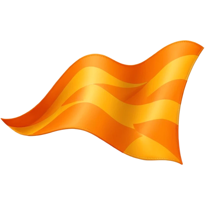Orange triangle shaped wavy flag emoji