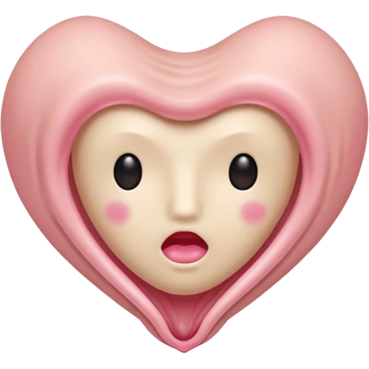 beige and pink vulva appearing moist, pink clitoris at the top, no face emoji