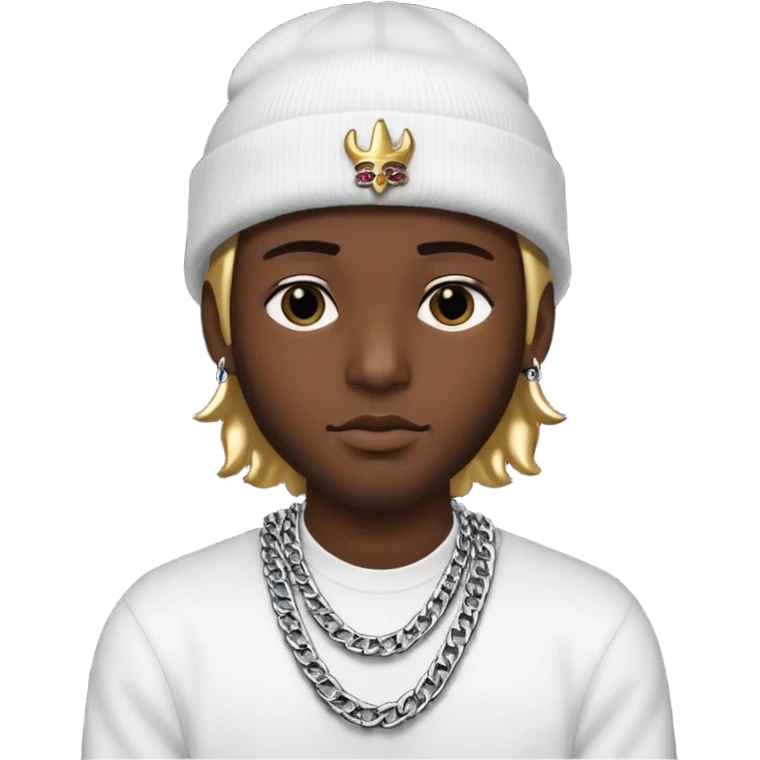 need underground rap aesthetic emoji profile pic for my rap Instagram @foevlone so maybe in a black chrome hearts style beanie that says FV on it and add a Cuban chain emoji