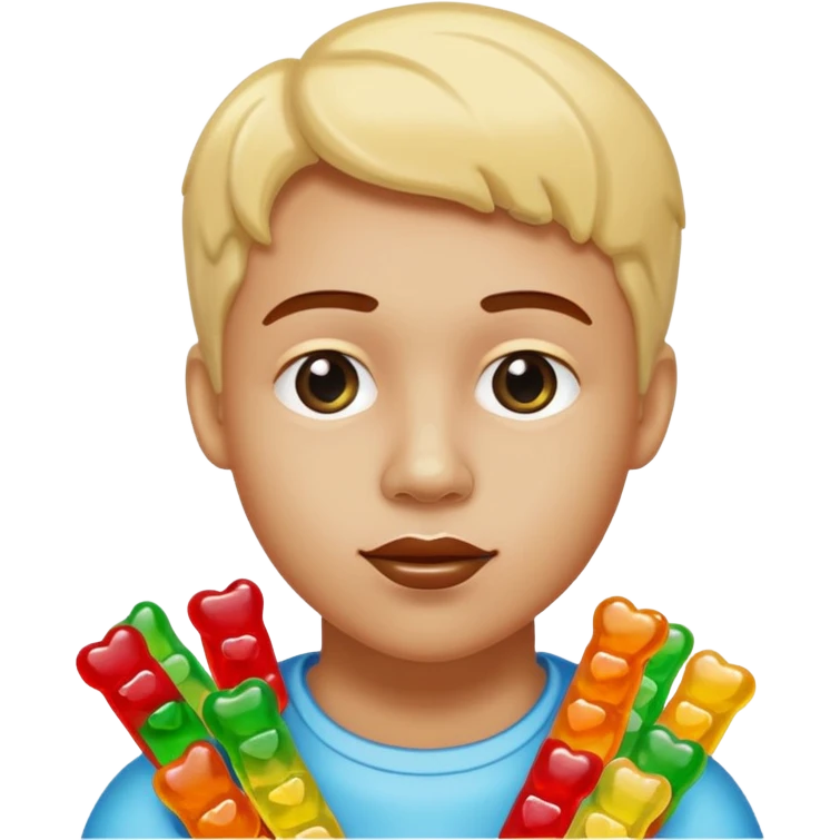 person made of candy, with accessories from candy emoji
