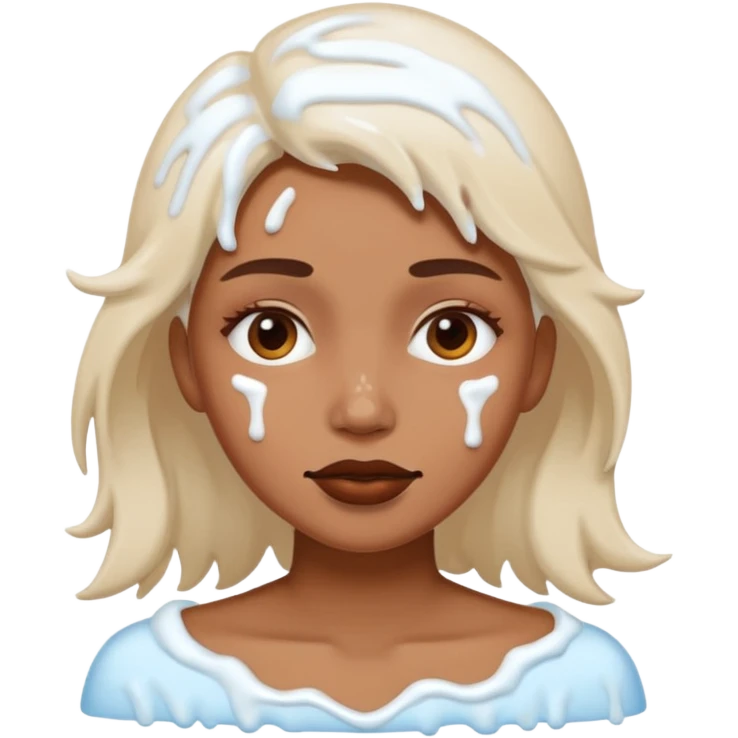 white icing on woman just on the face area emoji