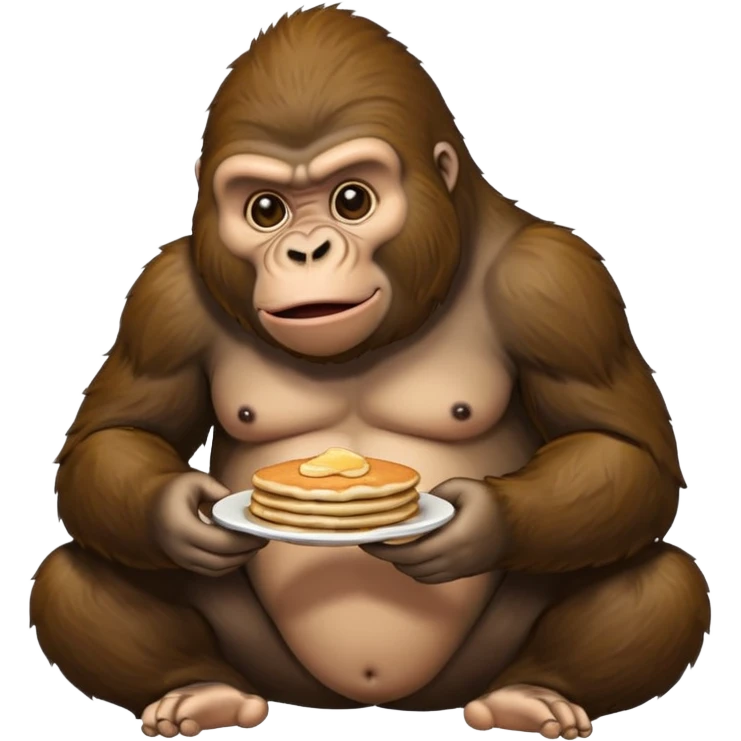 gorilla eating pancakes while pooping emoji
