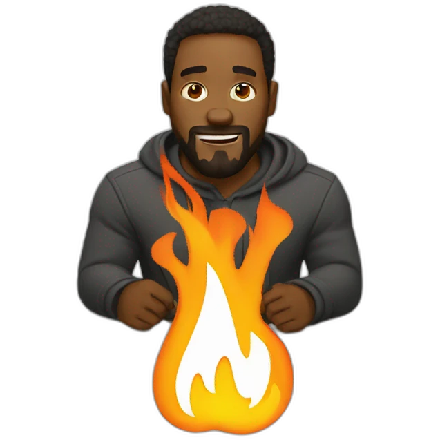 designer on fire this is fine emoji