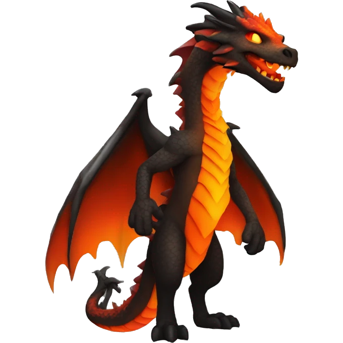  Full Body Legendary Cool Brown-Black-Red-Orange-gradient Magma-Lava-Volcano-Dragon emoji